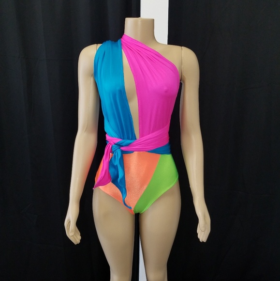 Neon Delight Infinity colorblock swimsuit - Picture 7 of 10
